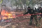 Hàng trăm cán bộ, chiến sĩ chữa cháy rừng phòng hộ ở Quảng Trị