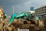 Đường nối Phạm Hùng - Lê Đức Thọ thi công trở lại sau 9 năm