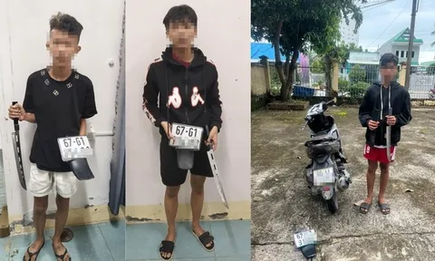 "Chặt biển số xe" để khoe trên mạng xã hội, 3 đối tượng bị bắt