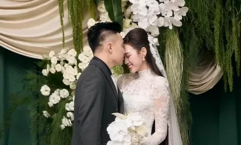 Hoa hậu Đỗ Thị Hà đẹp tinh khôi trong lễ đón dâu