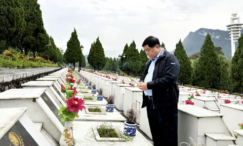 Phó Thủ tướng Nguyễn Chí Dũng dâng hương tưởng nhớ các liệt sĩ tại nghĩa trang Vị Xuyên