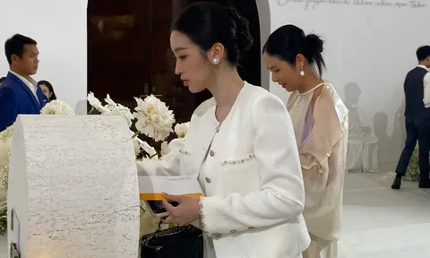 'Dâu hào môn' Đỗ Mỹ Linh lộ bụng bầu ở lễ cưới Hoa hậu Đỗ Thị Hà?