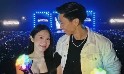 Sao Việt: Đoàn Văn Hậu đắm đuối nhìn vợ Doãn Hải My khi cùng xem concert G-Dragon