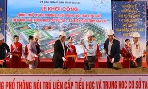 Phó Thủ tướng Hồ Quốc Dũng dự Lễ khởi công trường nội trú liên cấp ở Gia Lai