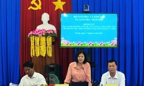 Bộ GD&ĐT khảo sát triển khai tăng cường tiếng Việt cho trẻ dân tộc tại An Giang