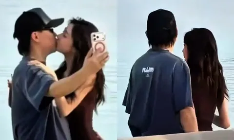 Nam ca sĩ U50 bị bắt gặp 'khoá môi' nồng cháy với hot girl kém 16 tuổi trên bãi biển