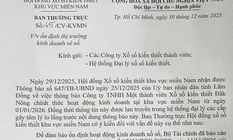 Hội đồng xổ số kiến thiết miền Nam có thông báo khẩn về thị trường kinh doanh vé số