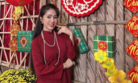 Lê Phương khoe visual đằm thắm khi diện áo dài đỏ trong ngày đầu năm