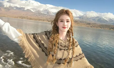 Khó rời mắt trước vẻ đẹp dịu dàng của Bạch Lộc giữa trời tuyết