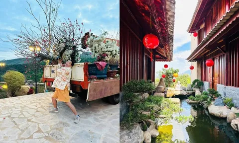 Nam nghệ sĩ đón Tết ở cơ ngơi 10.000 m2, đẹp như khu nghỉ dưỡng, hoa phủ kín nhà