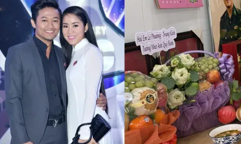 Nghẹn ngào 11 từ Lê Phương đặt trước bàn thờ Quý Bình trong ngày giỗ