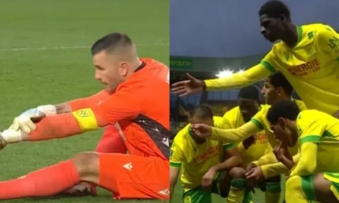 Thủ môn Ligue 1 giả đau để đồng đội ăn uống