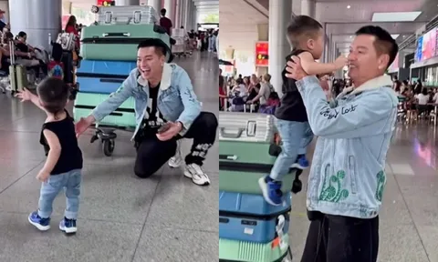 Nghệ sĩ Quang Minh xúc động gặp lại con trai sau mùa Tết vắng nhà