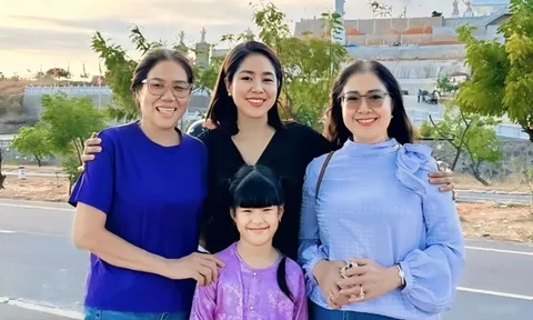 Lê Phương đưa con về quê giỗ ông nội