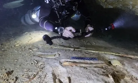 Mexico: Tìm thấy bộ xương thời tiền sử nằm sâu bên trong hang động ngập nước, niên đại ít nhất 8.000 năm