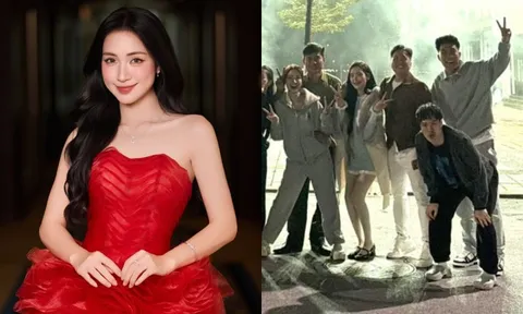 Khung hình giữa Hòa Minzy và chồng sắp cưới cùng nhóm bạn có Văn Toàn gây chú ý