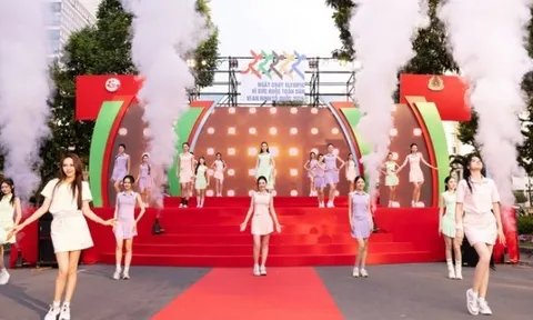 Hoa hậu và thí sinh Miss World Vietnam 2025 lan tỏa năng lượng tại Ngày chạy Olympic