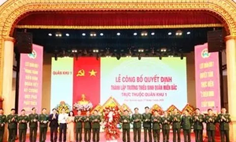 Trường Thiếu sinh quân miền Bắc đi vào hoạt động từ năm học 2026