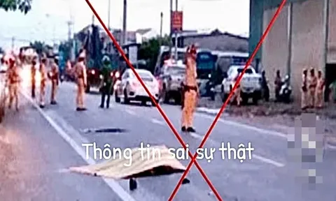 Bác bỏ thông tin “CSGT bị xe đầu kéo cán tử vong”