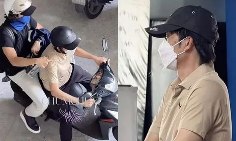 Hoài Linh tự chạy xe máy, bịt mặt kín mít ở sự kiện