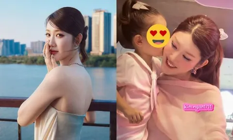 Khung hình hạnh phúc giữa Thúy Ngân và con gái nuôi