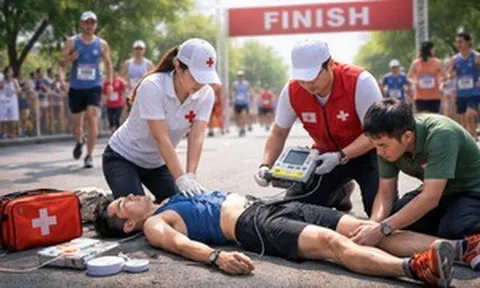 Cách vạch đích 10m, vận động viên đổ gục, ngừng tim ngay trên đường chạy