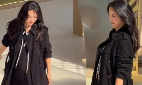 Diễn viên Trung Quốc Thang Duy lộ bụng bầu ở tuổi 46