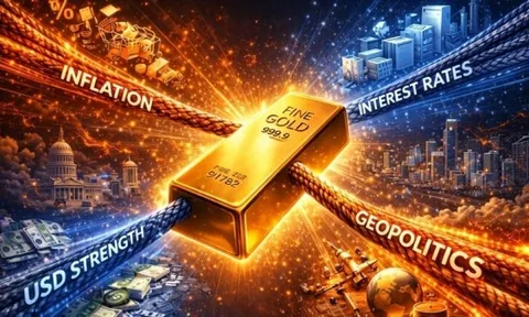 Giá vàng hôm nay 2/5/2026 giảm liên tiếp 2 tháng, tại sao xu hướng tăng chưa thể bứt phá; Ngân hàng Mỹ vẫn dự báo mức đỉnh 6.000 USD