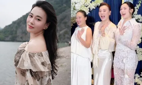 Phương Oanh hiếm hoi lộ diện tại đám cưới đồng nghiệp, visual 'mẹ hai con' đẹp phát sáng