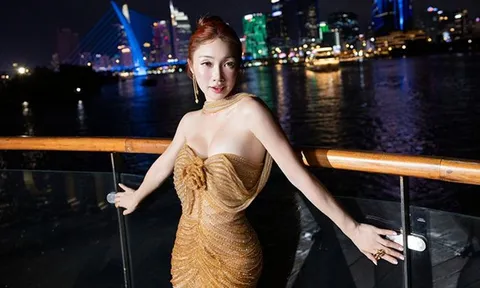 Vợ Chi Bảo diện váy quây, khoe vóc dáng quyến rũ trong tiệc sinh nhật