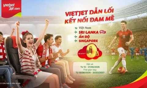 Vietjet mở bán 40.000 vé Eco giá từ 0 đồng trên đường bay 
TP.HCM – Colombo (Sri Lanka)