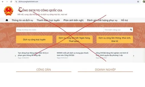 Cảnh báo website giả mạo Cổng Dịch vụ công Quốc gia để lừa đảo
