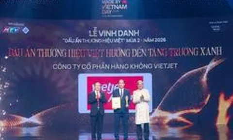 Vietjet được vinh danh “Dấu ấn Thương hiệu Việt hướng tới tăng trưởng xanh”