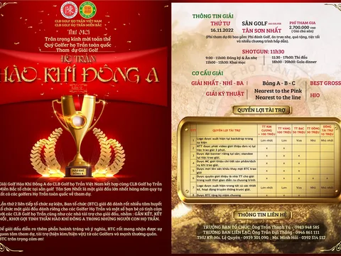 Sắp diễn ra giải Golf Họ Trần - HÀO KHÍ ĐÔNG A lần 2