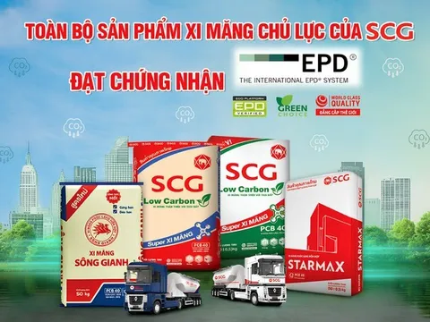 SCG Việt Nam đạt chứng nhận EPD cho toàn bộ xi măng chủ lực, khẳng định vị thế tiên phong bền vững