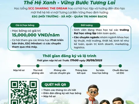 Học bổng SCG Sharing the Dream lần thứ 19, đồng hành cùng ước mơ người trẻ Việt, xây dựng Thế hệ Xanh - Vững bước tương lai