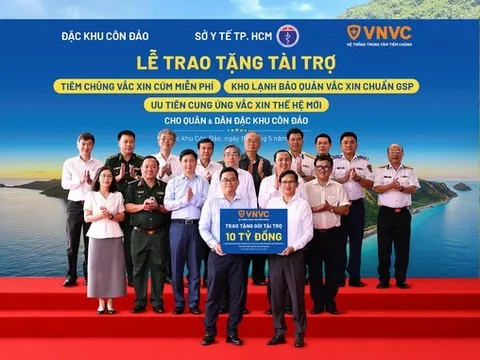 Hệ thống Tiêm chủng VNVC tài trợ kho lạnh bảo quản vắc xin chuẩn quốc tế và 3 năm tiêm vắc xin cúm miễn phí cho toàn bộ quân, dân Đặc khu Côn Đảo