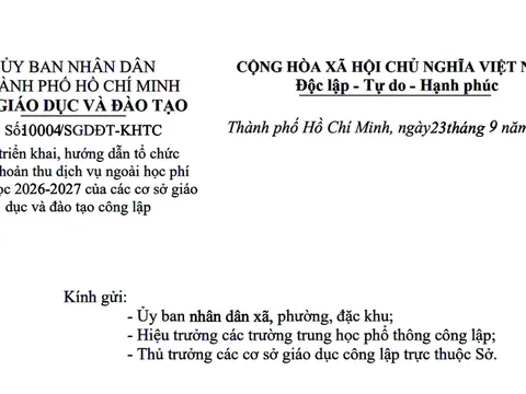 Thành phố Hồ Chí Minh hướng dẫn tổ chức các khoản thu ngoài học phí