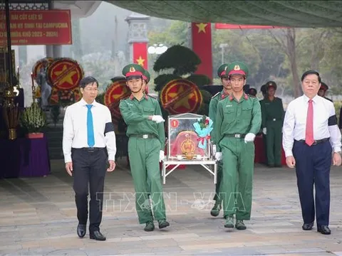 Lễ truy điệu, an táng 125 hài cốt liệt sĩ tại Tây Ninh