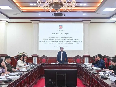 Thẩm định nghị quyết thí điểm giao một số Phòng Tư pháp cấp Phiếu LLTP