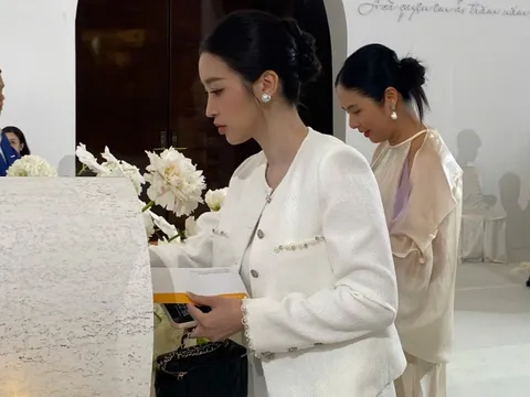 'Dâu hào môn' Đỗ Mỹ Linh lộ bụng bầu ở lễ cưới Hoa hậu Đỗ Thị Hà?