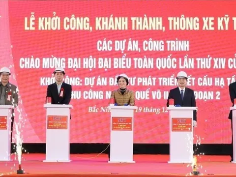 Chào mừng Đại hội XIV của Đảng: Bắc Ninh khởi công 4 dự án, công trình lớn