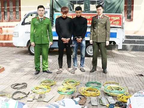 Bắt 2 đối tượng chuyên trộm dây cáp chống sét bán lấy tiền tiêu xài