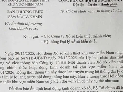 Hội đồng xổ số kiến thiết miền Nam có thông báo khẩn về thị trường kinh doanh vé số