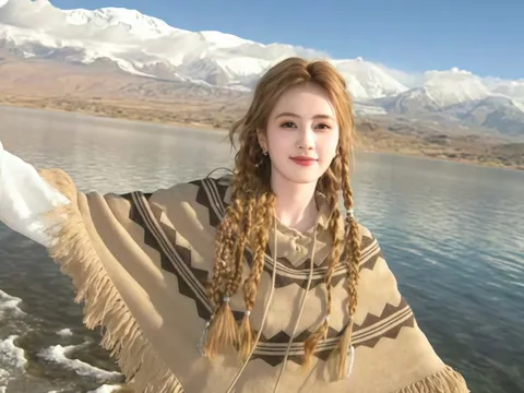 Khó rời mắt trước vẻ đẹp dịu dàng của Bạch Lộc giữa trời tuyết