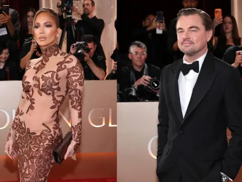 Dàn sao đổ bộ thảm đỏ Quả Cầu Vàng: Jennifer Lopez diện váy lưới xuyên thấu, Leonardo DiCaprio chuẩn quý ông lịch lãm