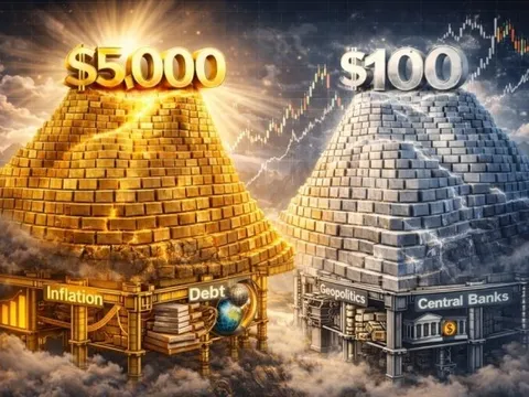 Giá vàng hôm nay 25/1/2026 tăng bền bỉ, Phố Wall lại hào hứng với động lực mạnh mẽ của năm mới, mốc 5.000 USD là 'chuyện nhỏ'