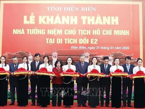 Tổng Bí thư Tô Lâm dự Lễ Khánh thành Nhà tưởng niệm Chủ tịch Hồ Chí Minh tại Di tích Đồi E2