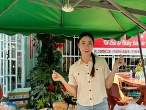 Hoa hậu Lương Thùy Linh nấu cơm tặng bệnh nhi ung bướu