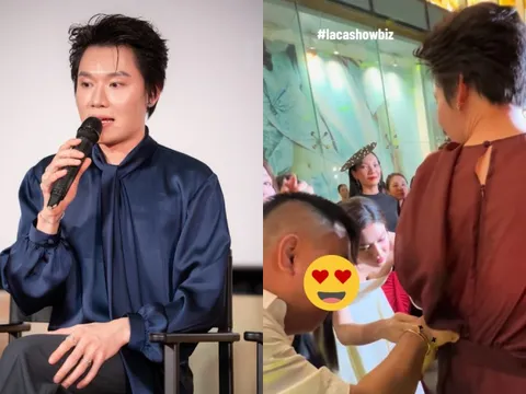 Nam diễn viên đóng phim Mỹ Tâm gặp sự cố trang phục, phải nhờ Trương Quỳnh Anh 'chữa cháy'